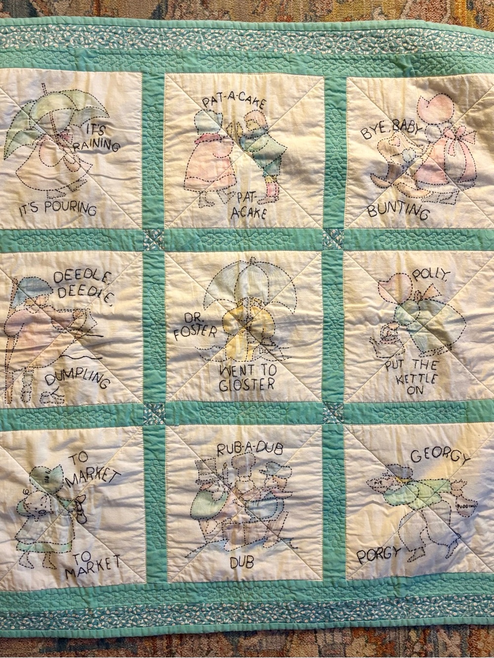 Handmade Nursery Quilt 30.5”x30.5”